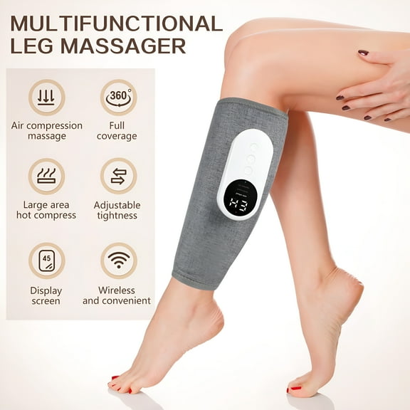 XIRQI Leg Compression Sleeve, Air Compression Calf Massager Pain Relieve High Frequency Heating Adjustable Leg Massaging Wrap with Heat 3 Modes