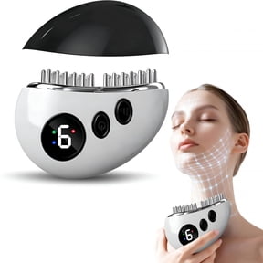XIRQI Lymphatic Drainage Massager for Face, Red Light & Heat Facial Contour Brush, Vibration Jawline Sculpting Tool, 9 Gear Adjustment for Puffiness & Skin Firming