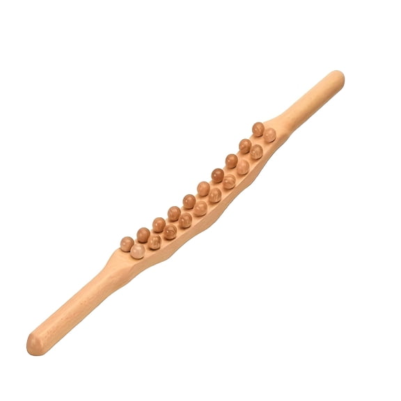 XIRQI Lymphatic Drainage Wood Therapy Massage Roller, Fascia Blaster For Cellulite Reduction On Neck, Back, Waist And Legs, Ergonomic Meridian Acupressure Tool