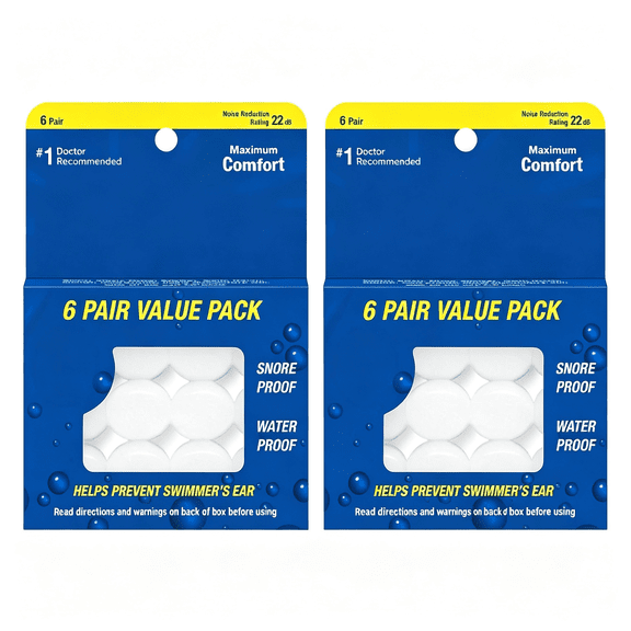 XIRQI MackS Silicone Earplugs - 6 Pair,Value Pack of 2 - the Original Moldable Silicone Putty Ear Plugs for Sleeping,Snoring,Swimming,Travel,Concerts and Studying |