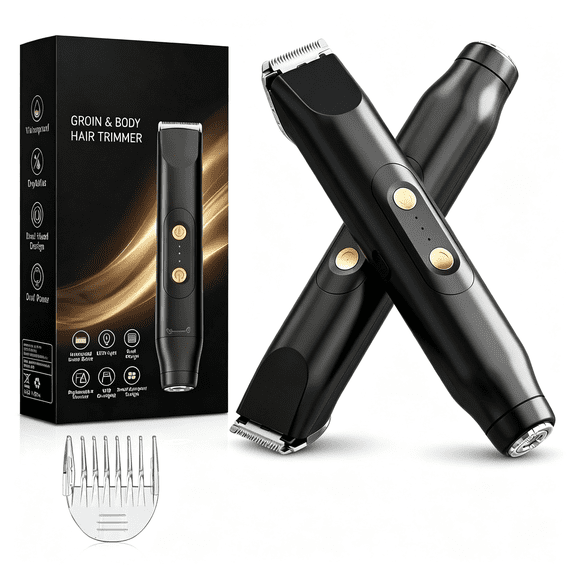 XIRQI Manscaping Body Groomer for Men,Groin & Body Hair Trimmer,High-Speed 6000 Rpm,Smooth & Comfortable Trim,Skin-Friendly,Waterproof & Fully Washable,Cordless with Storage Pouch