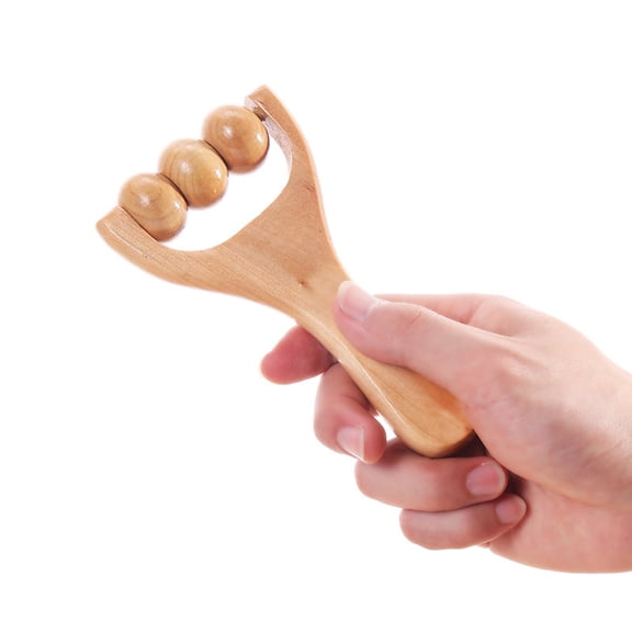 XIRQI Manual Handheld Roller Massager Wooden Body Massage Tool for Shoulders,Face,Thighs,Back,Hands