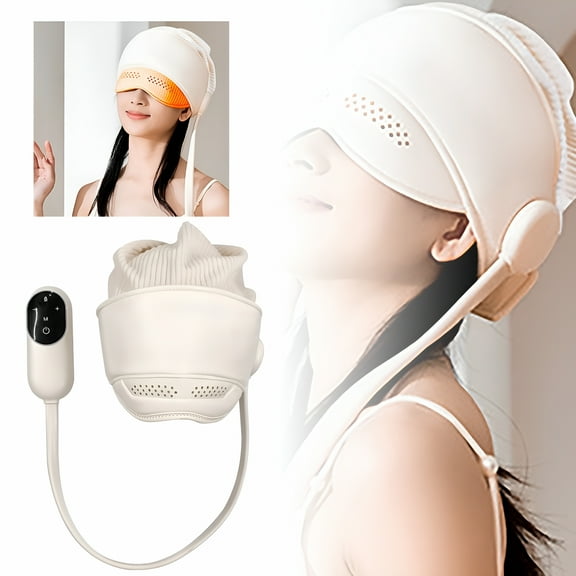 XIRQI Massage Flow Pro,Electric Migraine Relief Cap Massager,Eye & Head Massager with 6 Airbags and 3 Heat Modes,Smart Temple Massager Sleep Aid,Stress Relief,Relaxation