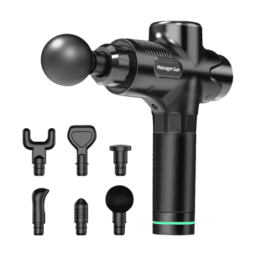 XIRQI Massage Gun,12-Speed Massage Gun Deep Tissue with 6 Heads,Back Massage with Long Battery Life,Black