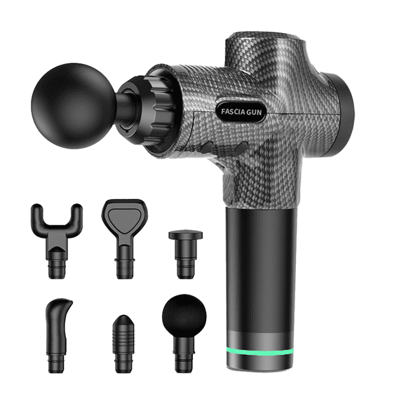 XIRQI Massage Gun,12-Speed Massage Gun Deep Tissue with 6 Heads,Back Massage with Long Battery Life,Gray