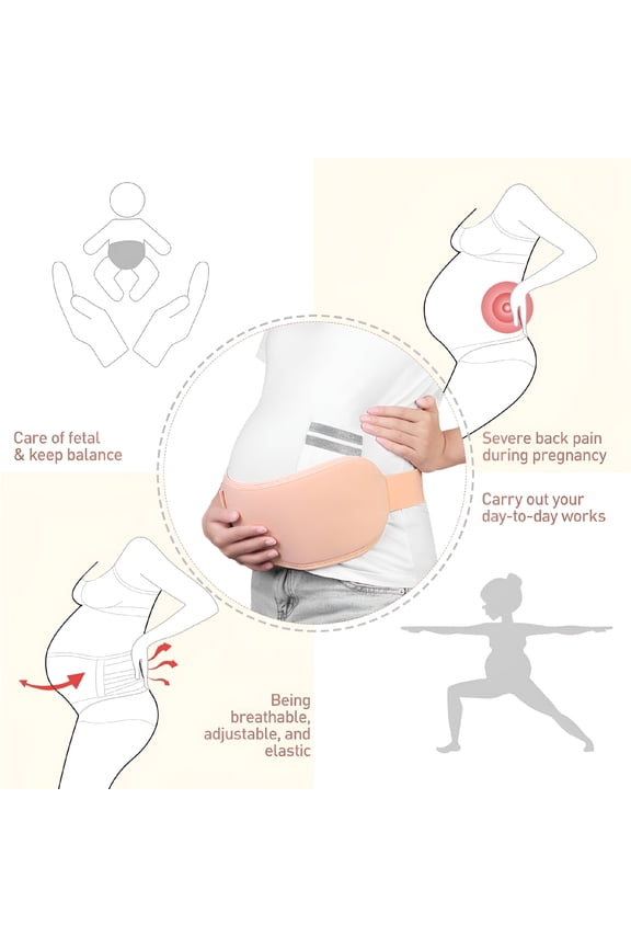 Maternity Belt Breathable Adjustable Pregnancy Belly Support Band with Shoulder Strap