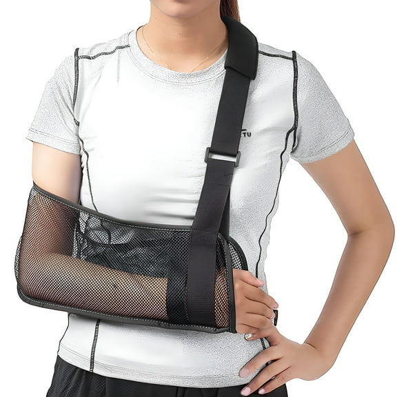 XIRQI Mesh Arm Shoulder Sling Medical Shoulder Immobilizer for Shower Adjustable Arm Brace for Torn Rotator Cuff Injury-Right Left Arm for Men Women-Shower Sling for Elbow
