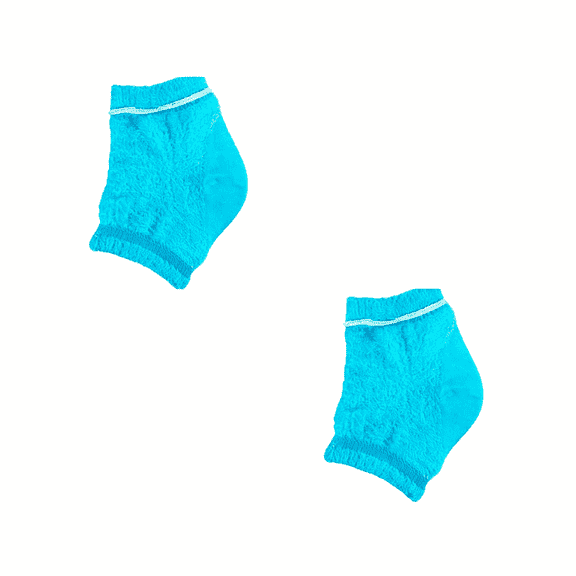 XIRQI Moisturizing Socks for Cracked Heel Treatment,Vitamin E,Olive Oil and Jojoba Oil Infused Heel Socks (Fuzzy Blue,Regular)