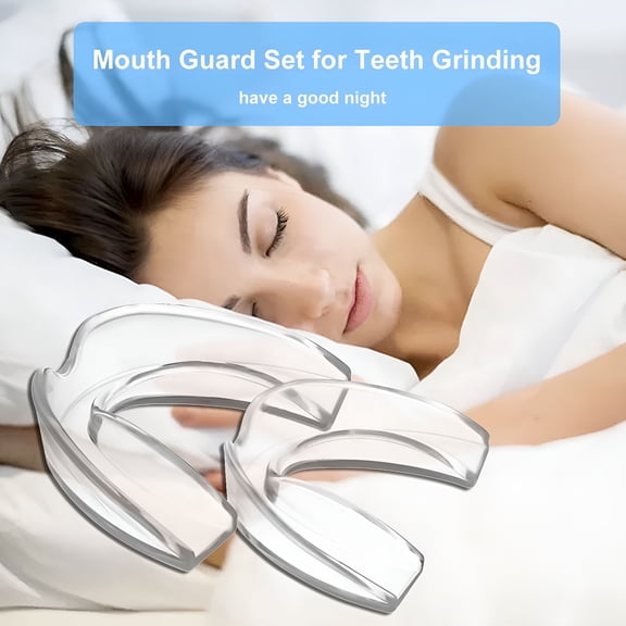 XIRQI Mouth Guard Set for Grinding,2 Pack Moldable Night Guards with Storage Case,Comfortable and Durable Design