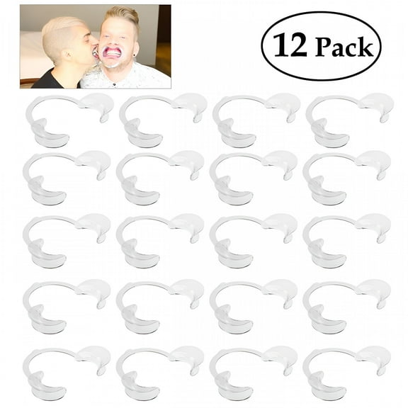 XIRQI Mouth Opener 12pcs Disposable C-Shape Oral Cheek Mouth Lip Retractor Opener Prop for Adult Fun Game