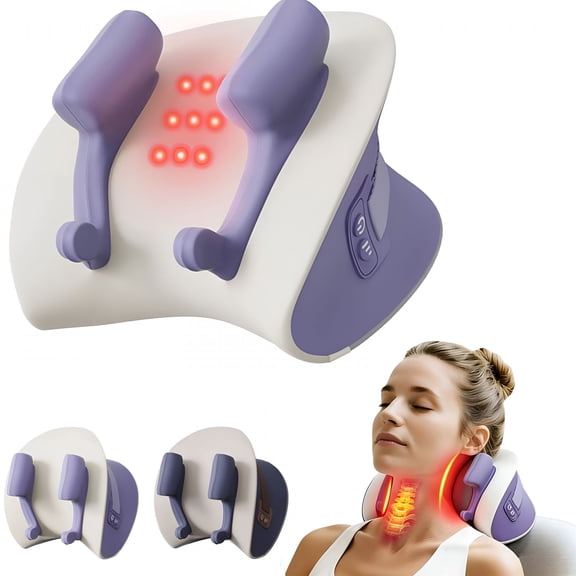 XIRQI Neck Massager - Neck Massager Pillow with Heat, Shiatsu Back and Shoulder Massage with Deep Tissue Kneading, Portable Cervical Traction Device for Full Body Muscle Pain Relief