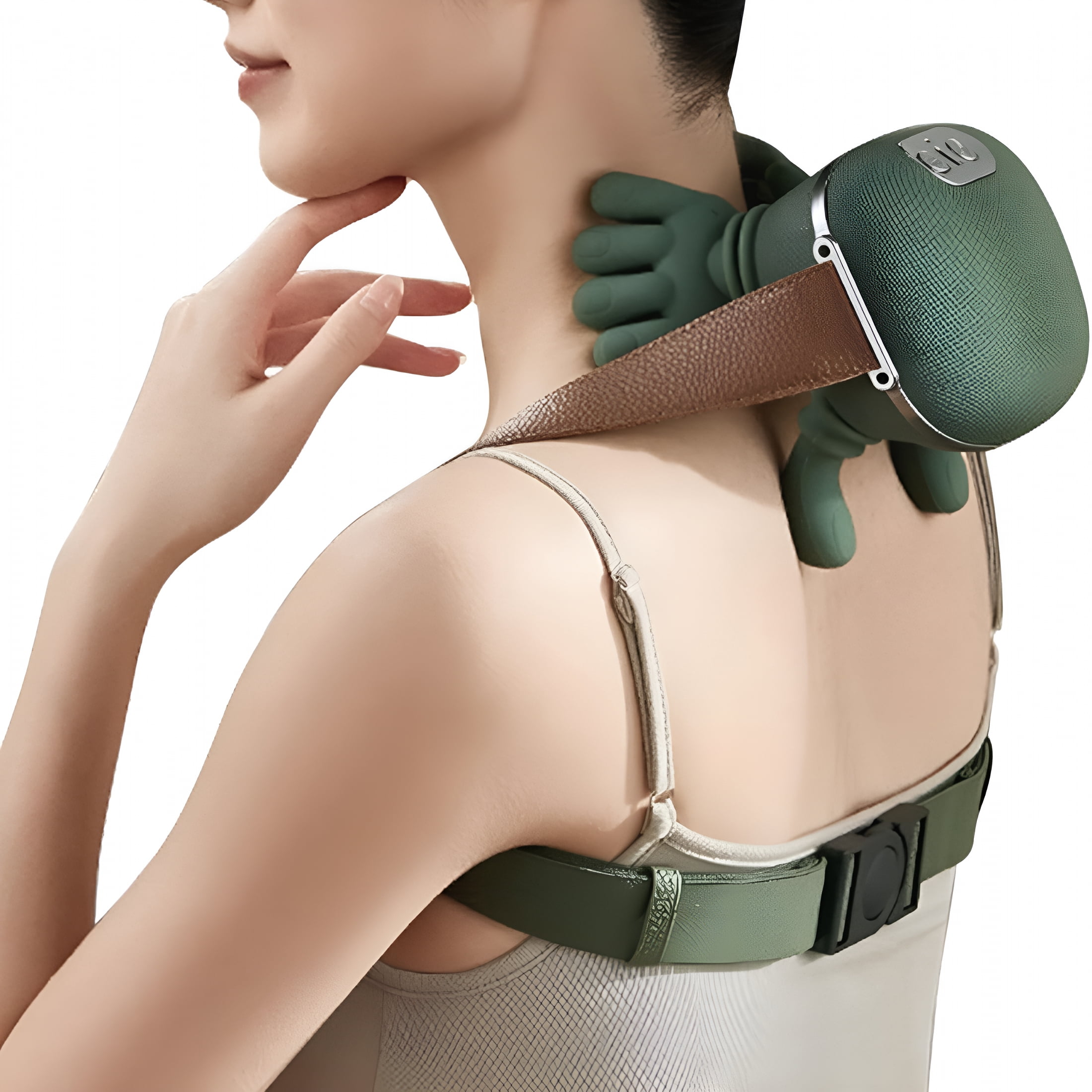 XIRQI Neck Massager for Pain Relief Deep Tissue with Fingers,Bionic Portable Cordless Electric Shiatsu Shoulder Massage with Heat And Compression