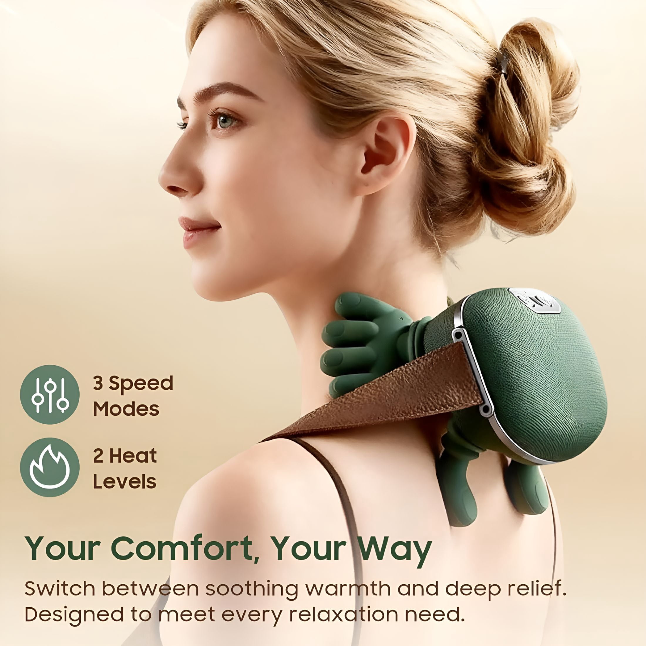 XIRQI Neck Massager with Heat – Shiatsu Deep Tissue Massage for Back, Neck Massager for Pain Relief Deep Tissue ,Shoulder& Cervical Pain Relief