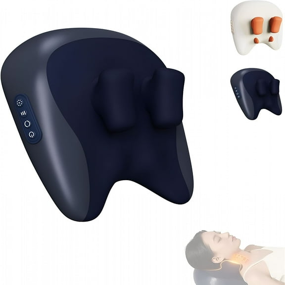 XIRQI Neck & Shoulder Massager,4D Neck Massager,Four Titanium Massage Nodes,Three Modes and Strengths,42C Precise Heat,Deeply Relax Necks and Reduce Facial Problems (Blue)