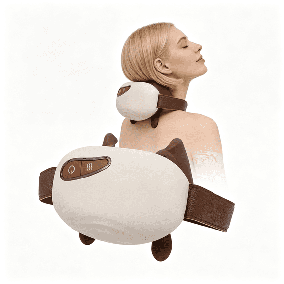 XIRQI Neck and Shoulder Massager, Deep Tissue Massage 4D Bionic Real Touch Shiatsu with 3 Modes, Portable Electric Kneading Massager for Back Pain Relief, Gifts for Men Women Home Office