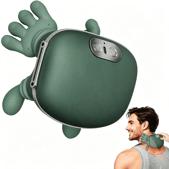 XIRQI Neck and Shoulder Massager with Heat,4D Shiatsu Deep Tissue,Wireless Portable Cervical&Back Massager,Bionic Hand Massage with Finger Kneading for Pain Relief&Muscle Relaxation