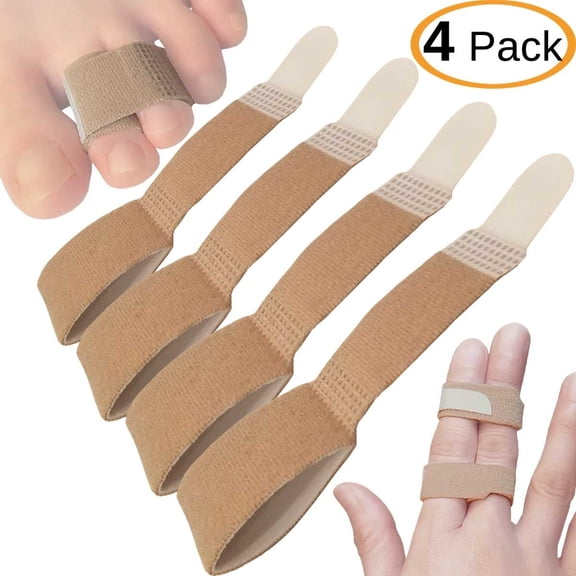 XIRQI Non-Elastic Toe Wraps(4 Pack)Broken Overlapping Hammer Toe Separator Brace Finger Cushion Bandages Splint Straightener Toe Splint for Broken Toe