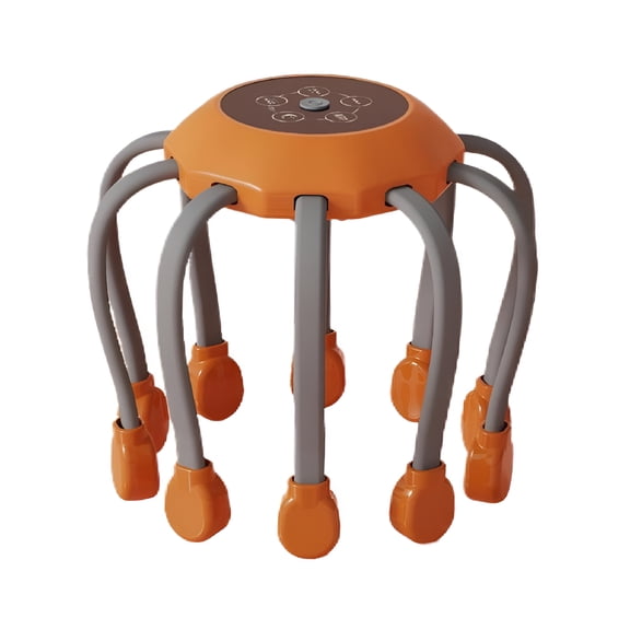 XIRQI Octopus Head Massager Scalp, Upgrade Electric Head Massager with 10 Vibrating Points, 360-Degree Scalp Soother with 4 Modes, Cordless Design, Soothing Massage for Relaxation