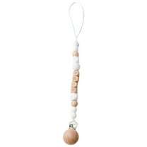 XIRQI Pacifier Clip,Natural Beechwood Pacifier Clip Pacifier Holder,Anti-Drop Chain Design Binky Clips