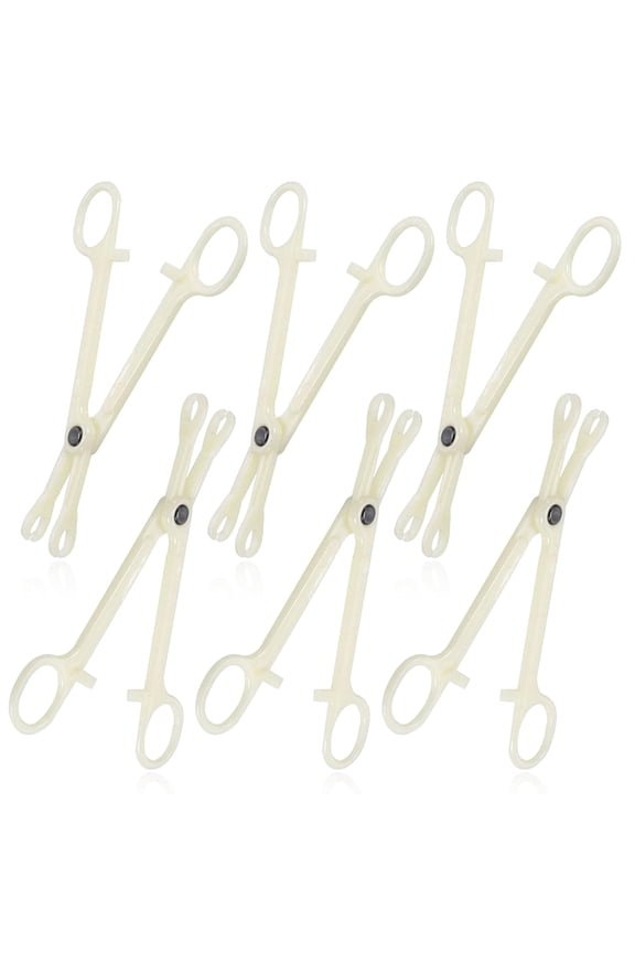 Piercing Clamps - 10Pcs Piercing Forceps Rounded Slotted Disposable Piercing Clamps Septum Forceps for Lip Navel Tongue Belly Ear Nose Piercing Kit Piercing Tools