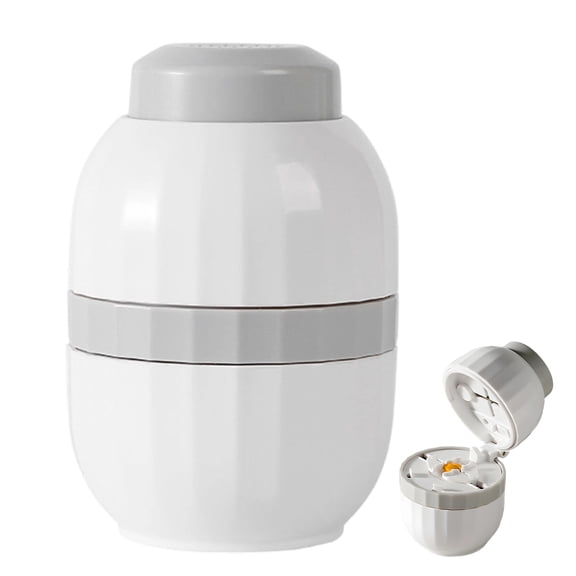 XIRQI Pill Crusher and Cutter 3-In-1,Pill Splitter with Stainless-Steel Blade and Storage Case,Portable Pill Cutter for Small or Large Pills,White