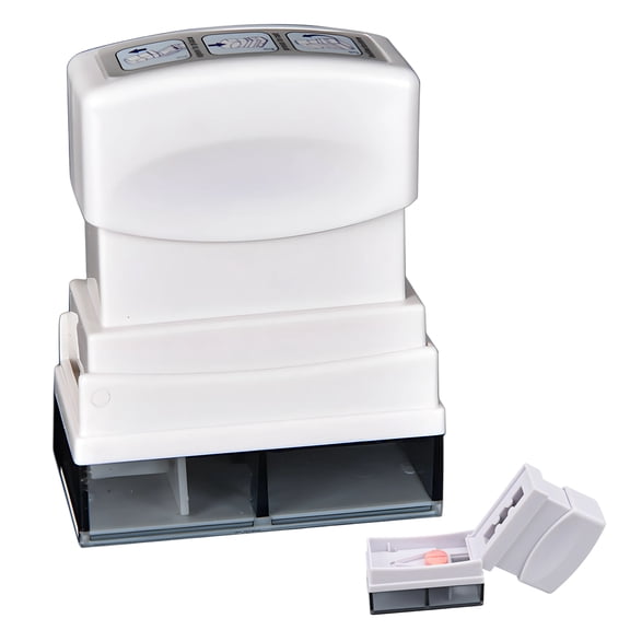 XIRQI Pill Cutter,Pill Splitter with Separate Storage Sections,Press-Down Pill Cutters for Small or Large Pills Professional,White