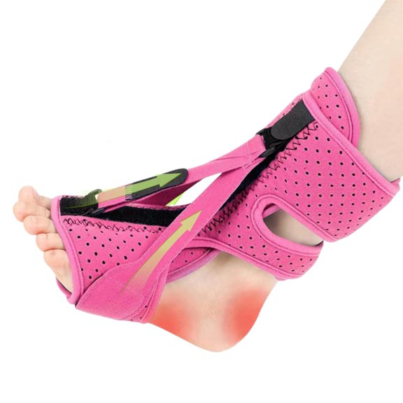 XIRQI Plantar Fasciitis Night Splint, Adjustable 3-Point Support Foot Brace for Foot Drop, Achilles Tendonitis & Heel Pain Relief Heel Pain Relief (Pink, 1Pc)