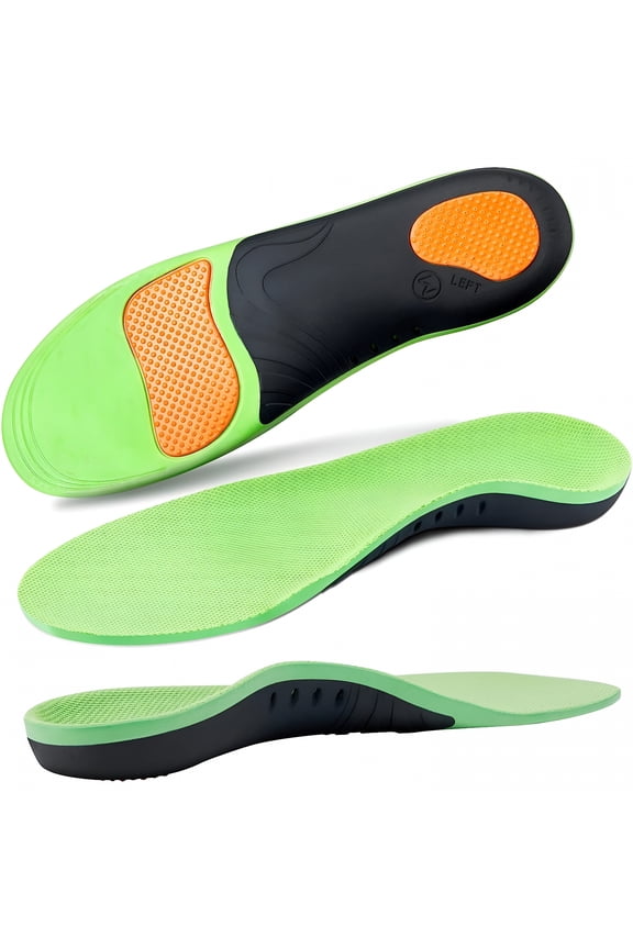 Plantar Fasciitis Relief Insoles,Arch Support Insoles for Flat Feet,Work Boot Insoles,High Arch Insoles,Memory Foam Arch Support Inserts for Men & Women,Orthotic Insoles for Standing All Day