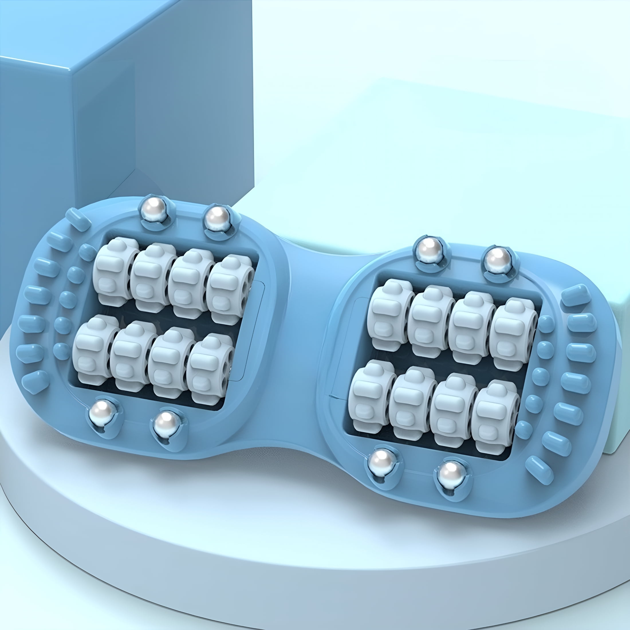 XIRQI Portable Double Foot Massage Roller, Foot Massager Roller for Plantar Fasciitis Relief and Improved Circulation, Dual Feet Massage Roller Tool for Home Office Use