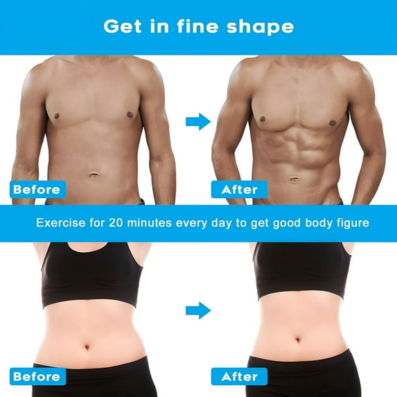 XIRQI Portable Muscle Electrostimulator Training Equipment, USB Chargeable, Abdominal & Arm Muscle Stimulator Trainer with 10 Gel Pads