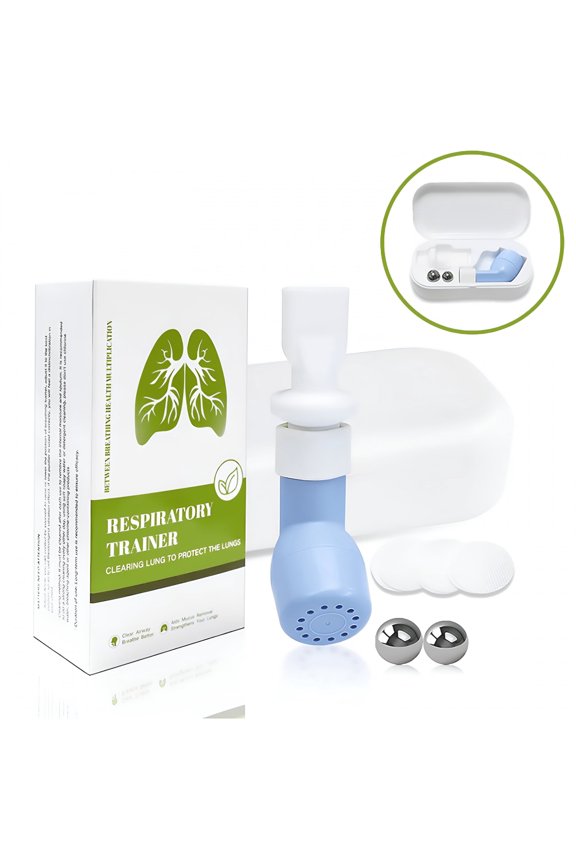 Portable Respiratory Muscle Trainer,Breathing Exercise Device for Lungs,Flutter Valve Clearing Device,Mucus Removal,Equipped with 2 Balls,Suitable for Lung Rehabilitation