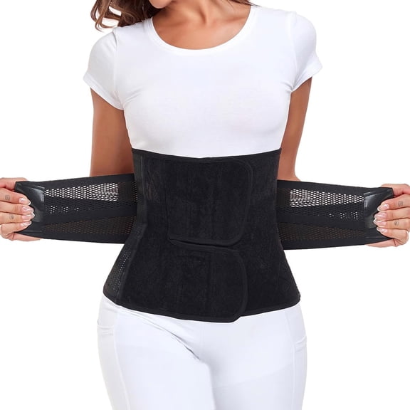 XIRQI Postpartum Belly Band Belly Wrap Abdominal Binder Post Surgery | C-Section Recovery Support Belt After Birth Brace, Slimming Girdles, Midnight Black, S/M
