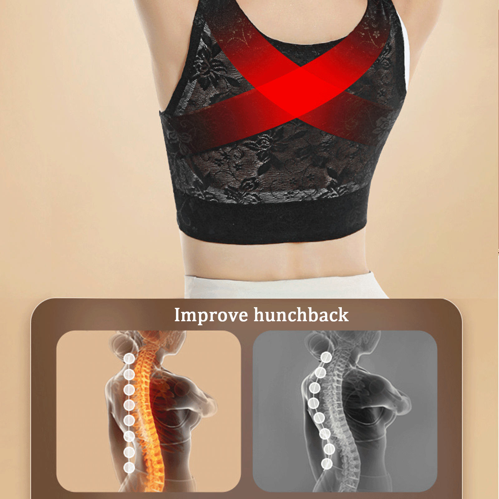 XIRQI Posture Corrector, Comfortable Front Buckle Back Brace, Wearable Shoulder Brace