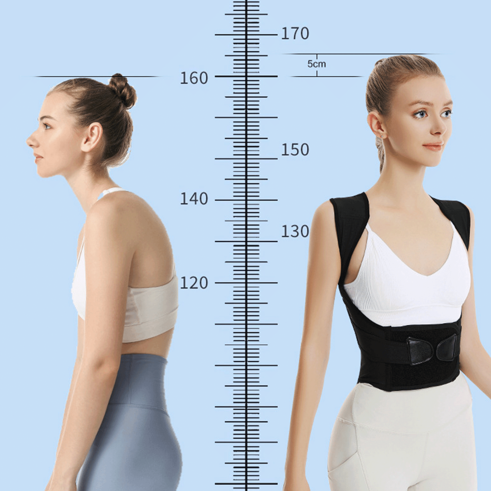 XIRQI Posture Corrector, Ergonomic Double-Y Back Brace, Stress-Relieving Shoulder Brace