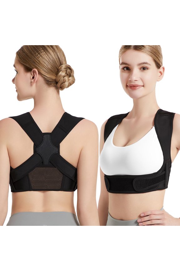 Posture Corrector for Back Support: Adjustable Shoulder Posture Brace for Men and Women Posture Support Bra (Black,Smallm)