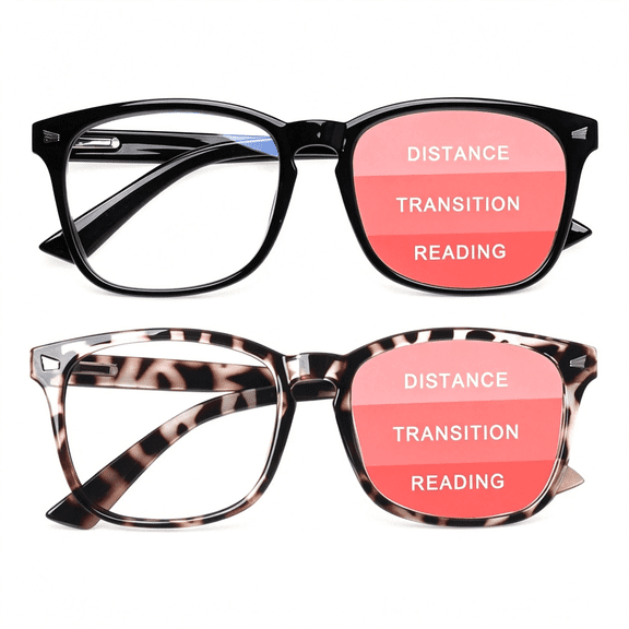 XIRQI Progressive Multifocal Computer Glasses Women Men Blue Light Blocking Reading Glasses Spring Hinge Readers, Progressive Reading Glasses for Women