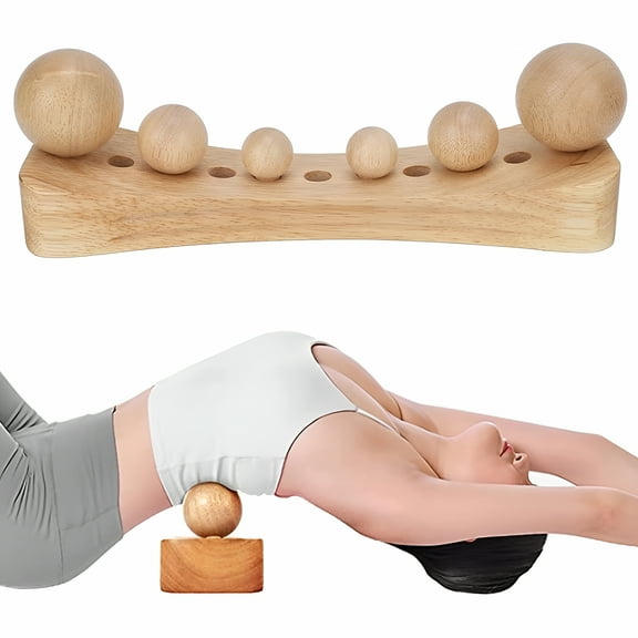 XIRQI Psoas Muscle Release Tool Wooden Body Massage Tool Trigger Point Wood Massager with 6 Massage Heads for Occipital Cordus Back