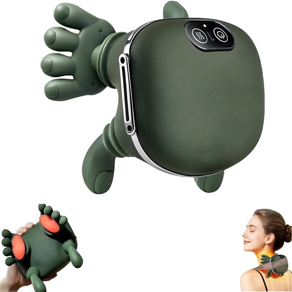 XIRQI Real Touch Heat Massage, New Professional Neck and Shoulder Massager, Adjustable Straps for Drop Protection, Applicable to Back, Arms, Legs