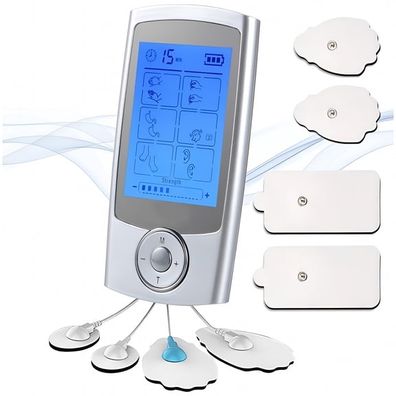 XIRQI Rechargeable TENS Unit FDA Cleared 16 Modes Electric Muscle Stimulator TENS EMS Machine with 8 Pads Pain Relief Body Back Pulse Massager