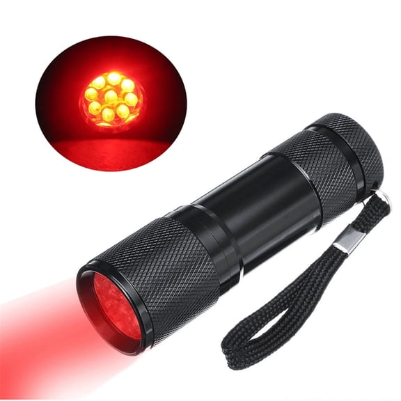 XIRQI Red Light Flashlight Multi-Purpose High Brightness Lightweight 9 Led Red Light Torch Lamp for Medical Treatment