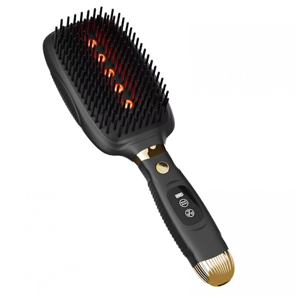XIRQI Red Light Hair Growth Comb, Ems Micro-Current, Infrared Therapy, Scalp Massage Hairbrush with Vibrations Feature Black