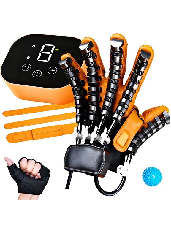 Rehabilitation Robot Gloves,Hand Exerciser for Stroke,Finger Exercisers and Hand Grip Strengthener for Neuromuscular Recovery & Stroke Therapy Equipment,Strength Adjustable