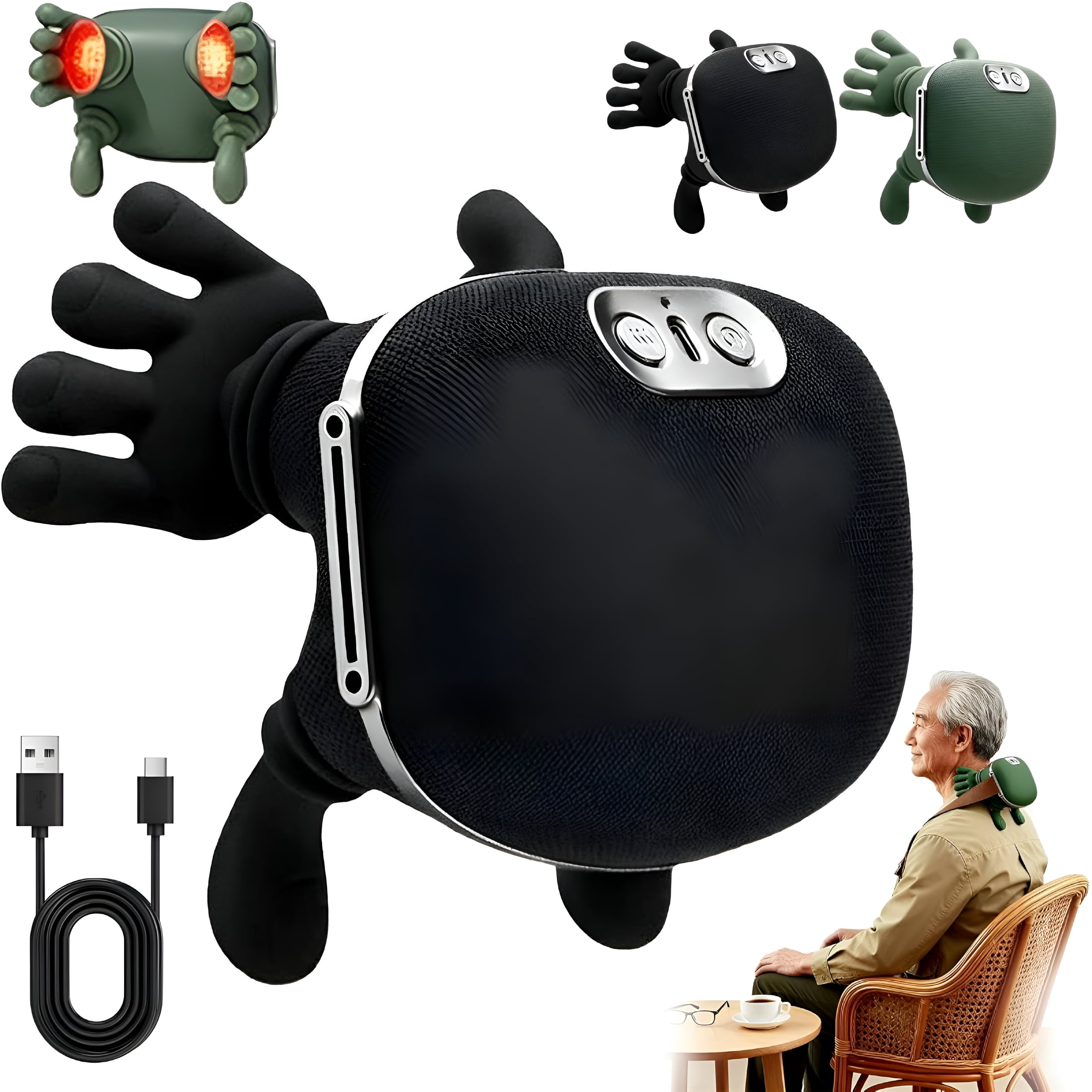 XIRQI Relaxation Massager-Neck Massager with Fingers,Heated Hand Shoulder and Neck Massagers,4D Kneading Shoulder Massagers for Pain Relief Deep Tissue Muscle Tension