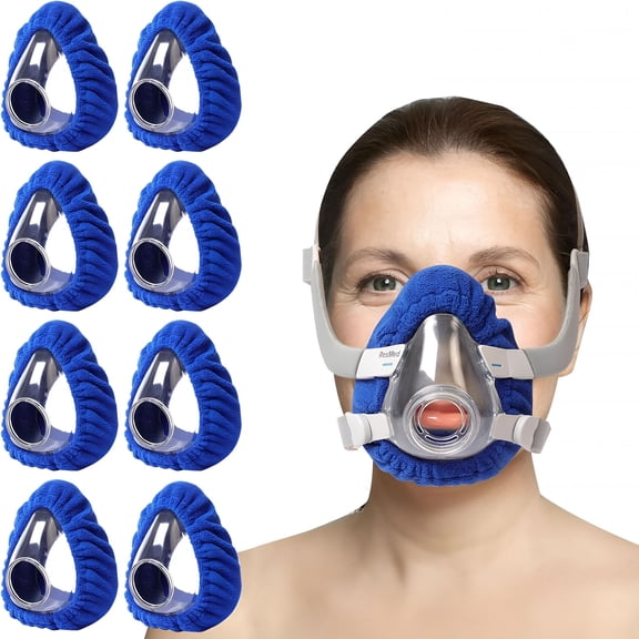 XIRQI Reusable Cpap Mask Liners Compatible with Full Face Masks-Soft Polar Fleece Covers with Heart-Shaped Cutout-Reduces Air Leaks Red Marks-Washable&Elastic Fit