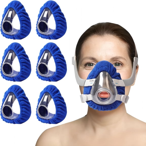 XIRQI Reusable Cpap Mask Liners Compatible with Full Face Masks-Soft Polar Fleece Covers with Heart-Shaped Cutout-Reduces Air Leaks Red Marks-Washable&Elastic Fit
