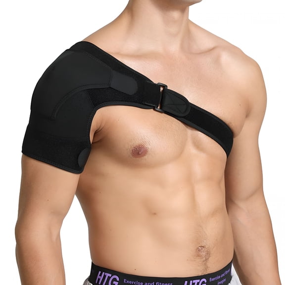 XIRQI Shoulder Brace - Adjustable Rotator Cuff Support, Pain Relief, Compression Sleeve, Fits Left/Right Arm.