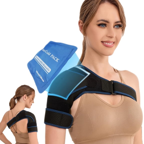 XIRQI Shoulder Brace Sling Immobilizer&Compression Sleeve,Rotator Cuff Injury Supports for Ac Joint Pain Relief,Arm Stability,Tear,Bursitis,Swelling,Tendonitis,For Men&Women(Black,Small)