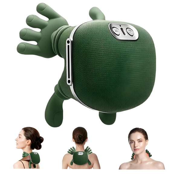 XIRQI Shoulder Hand Neck Massager Fingers with Heat Simulated Human Hand Design for Pain Relief Deep Tissue And Back Pain Relief-Green