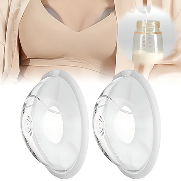 XIRQI Silicone Manual Breast Pump - Hands Free Breast Pump - Passive Breast Milk Collector Shell for Newborns - Breastfeeding Essentials - Set of Two Silicone Cups