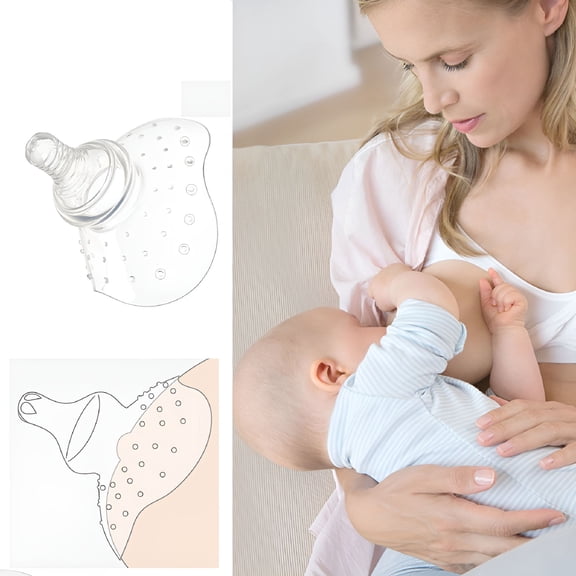 XIRQI Silicone Nipple Shield for Breastfeeding, Semicircle Nursing Cover for Flat or Inverted Nipples, Soft Food Grade Maternity Protector for Pain Relief and Baby Latch Support